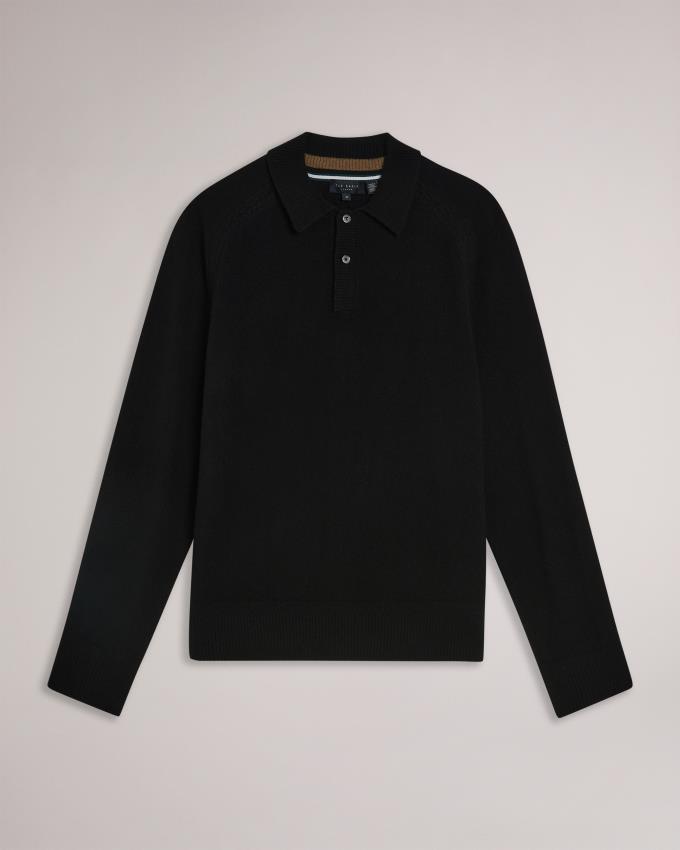 Pull Ted Baker Cashmere Polo Neck Noir Homme | YAV-30678180